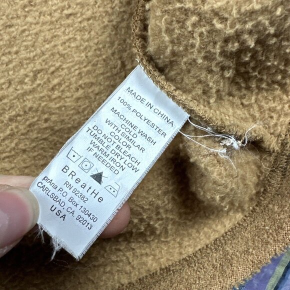 Prana Light Brown 1/4 Zip Fleece Pullover Gorcore Hiking Camping Mens Large - Picture 9 of 10
